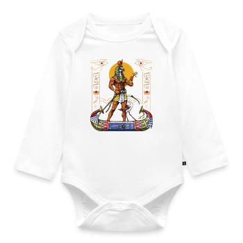 Ägyptischer Gott Ra - Baby Bio-Langarm-Body - Weiß - Vorne