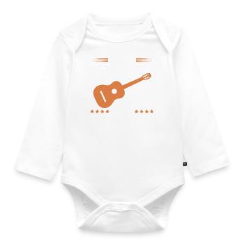 Gitarre Gitarrenspieler Gitarristen Geschenkidee - Baby Bio-Langarm-Body - Weiß - Vorne