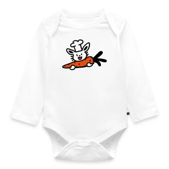 Lapin lapin lapin carotte 3 - Body Bébé bio manches longues - blanc - Devant