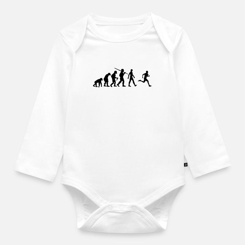 Läufer Evolution Joggen - Baby Bio-Langarm-Body - Weiß