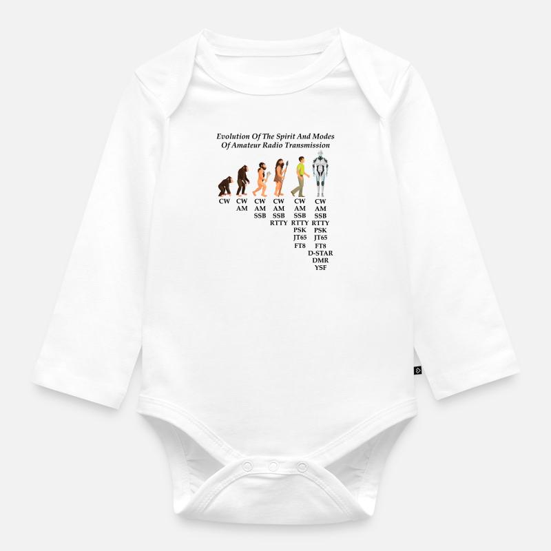 Évolution de l’ et des modes de la radioamateur - Body Bébé bio manches longues - blanc