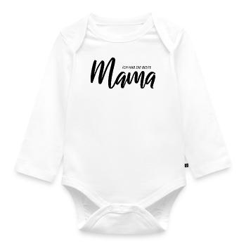Mama - ich hab die beste - Baby Bio-Langarm-Body - Weiß - Vorne
