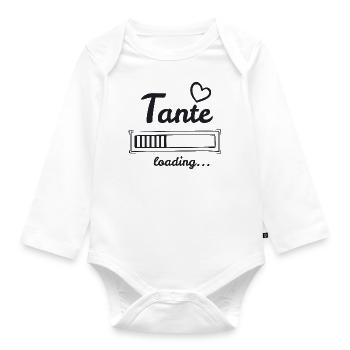 Tante loading - du wirst Tante - Baby Bio-Langarm-Body - Weiß - Vorne