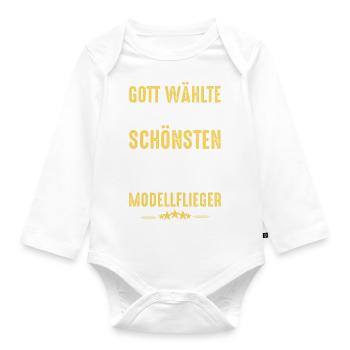 Modellflug - Modellflieger - Baby Bio-Langarm-Body - Weiß - Vorne