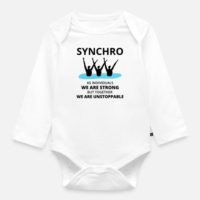 Synchro Schwimmer Synchronschwimmen Team - Baby Bio-Langarm-Body - Weiß