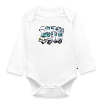 Wohnmobil - Baby Bio-Langarm-Body - Weiß - Vorne