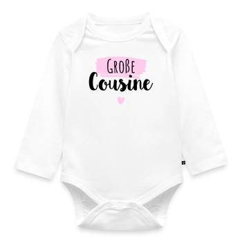 Große Cousine 2022 / Big Cousin - Baby Bio-Langarm-Body - Weiß - Vorne