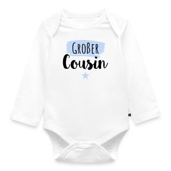 Großer Cousin - Baby Bio-Langarm-Body - Weiß - Vorne