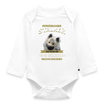 Eurasier Hund - Eurasier - Baby Bio-Langarm-Body - Weiß - Vorne
