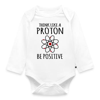 Positive thinking confident Atom Physics physicist - Organic Longsleeve Baby Bodysuit - white - Front