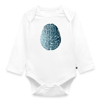 Brain course - Organic Longsleeve Baby Bodysuit - white - Front