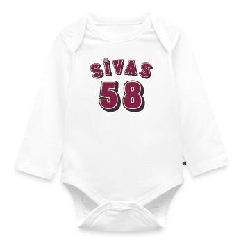 Sivas 58 - Organic Longsleeve Baby Bodysuit - white - Front