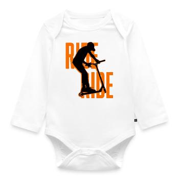 Freestyle-Roller - Baby Bio-Langarm-Body - Weiß - Vorne