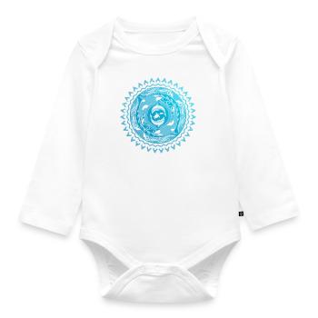 Orca Dolphin Turtle - Organic Longsleeve Baby Bodysuit - white - Front
