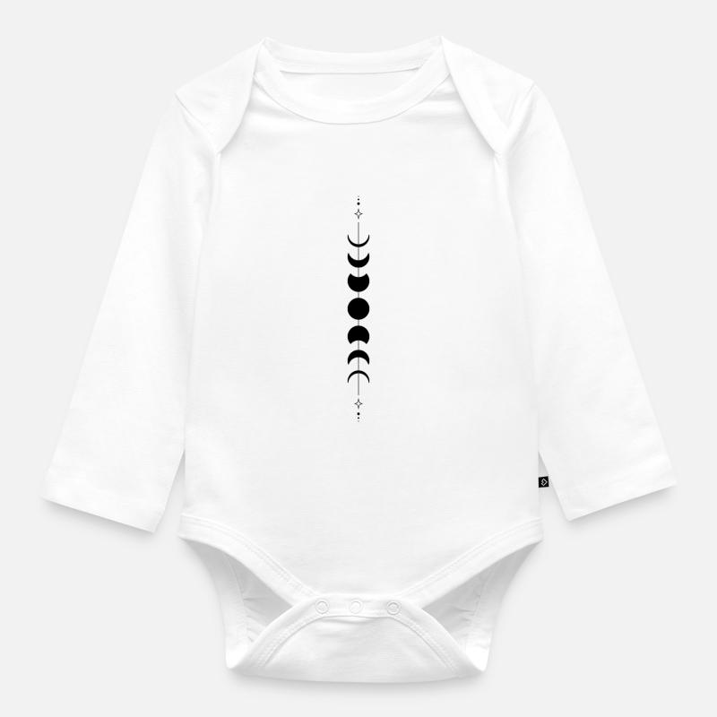 Design "Moons" - Baby Bio-Langarm-Body - Weiß