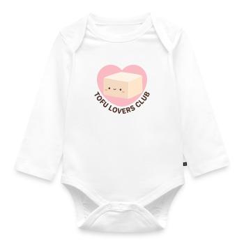 Süßer veganer Tofu Lovers Club - Baby Bio-Langarm-Body - Weiß - Vorne