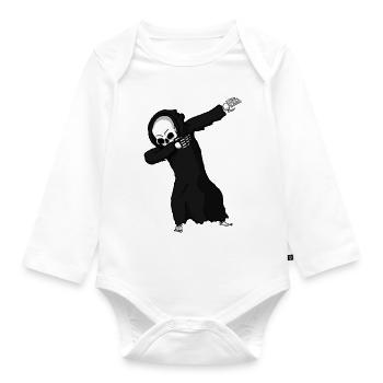 Totenkopf Skelett - Baby Bio-Langarm-Body - Weiß - Vorne
