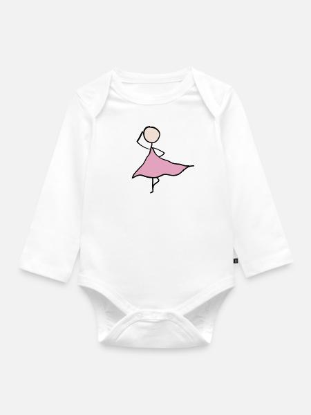 tänzerin kleid - Baby Bio-Langarm-Body - Weiß