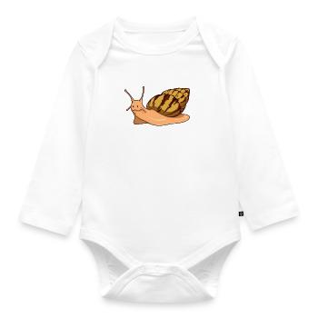 Comic Agate Snails - Snails - Organic Longsleeve Baby Bodysuit - white - Front