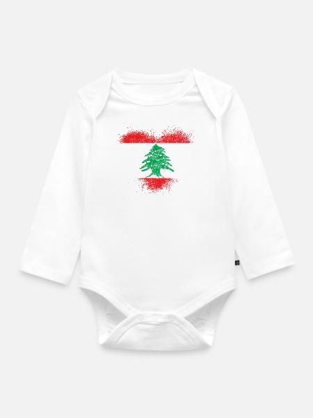 Libanon - Baby Bio-Langarm-Body - Weiß