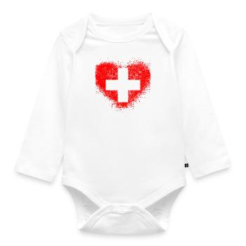 Schweiz - Baby Bio-Langarm-Body - Weiß - Vorne