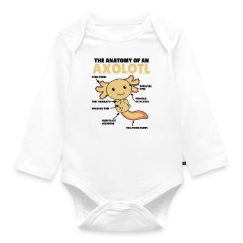 Axolotl Explanation Anatomy of an Axolotl - Organic Longsleeve Baby Bodysuit - white - Front