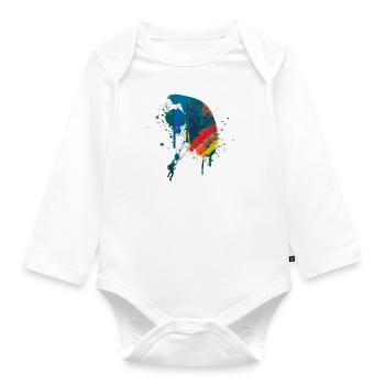 Fallschirm - Baby Bio-Langarm-Body - Weiß - Vorne