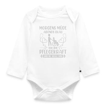 Altenpflegerin Altenpfleger Pfleger Pflegehelfer - Baby Bio-Langarm-Body - Weiß - Vorne