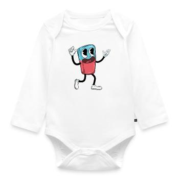 Eraser School - Organic Longsleeve Baby Bodysuit - white - Front