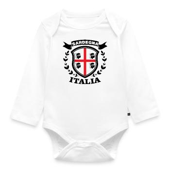 Sardegna Italia Gift Sardinia Sardinians - Organic Longsleeve Baby Bodysuit - white - Front
