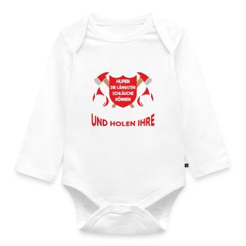 freiwillige Feuerwehr Feuerwehrmann Einsatz - Baby Bio-Langarm-Body - Weiß - Vorne