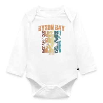 Surfing for Surfers Vintage Byron Bay Gift Idea - Organic Longsleeve Baby Bodysuit - white - Front
