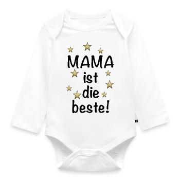 MAMA ist die Beste! - Baby Bio-Langarm-Body - Weiß - Vorne
