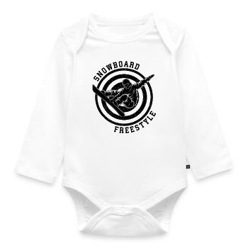 Snowboard Freestyle Snowboarding Snowboarder Sport - Body Bébé bio manches longues - blanc - Devant