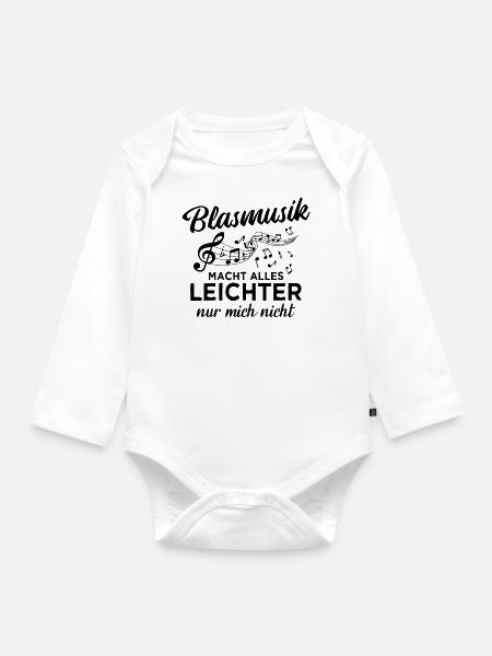 Blasmusik Blaskapelle Blasorchester Musik - Baby Bio-Langarm-Body - Weiß