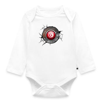 Tunisia Steampunk Engine Powered by Pride - Organic Longsleeve Baby Bodysuit - white - Front
