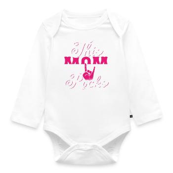 This Mom Rocks - Rock n Roll Mother - Organic Longsleeve Baby Bodysuit - white - Front
