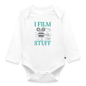 I Film Stuff Filmmaker Film Making Movie Director - Organic Longsleeve Baby Bodysuit - white - Front