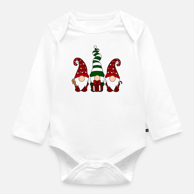lutin de noël - Body Bébé bio manches longues - blanc