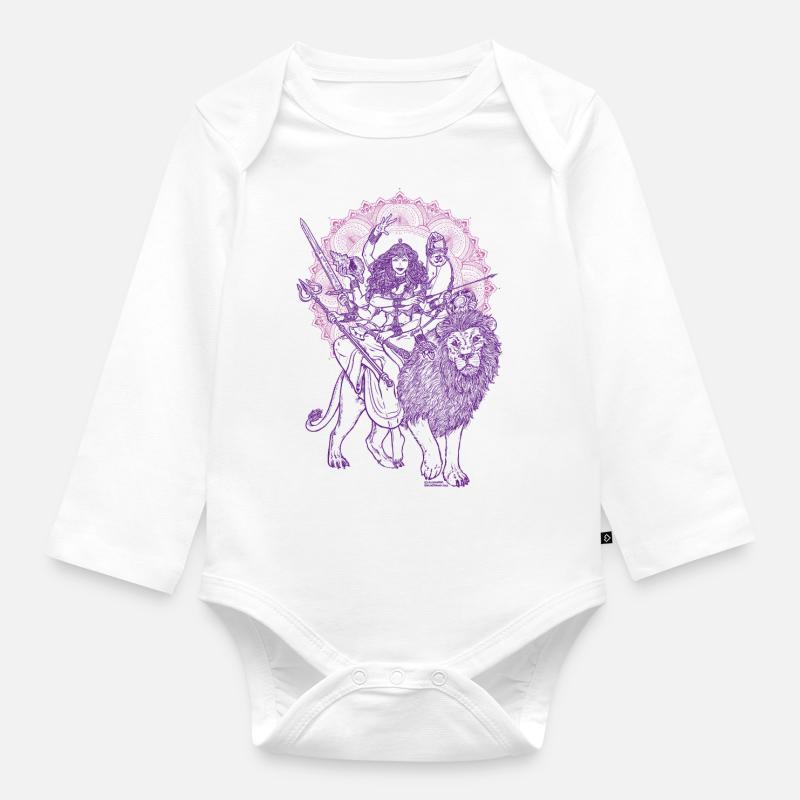 Durga - Baby Bio-Langarm-Body - Weiß