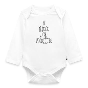 Ich liebe meinen Sheltie - Baby Bio-Langarm-Body - Weiß - Vorne