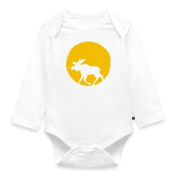 Suède Moose Silhouette Sun Gift - Body Bébé bio manches longues - blanc - Devant