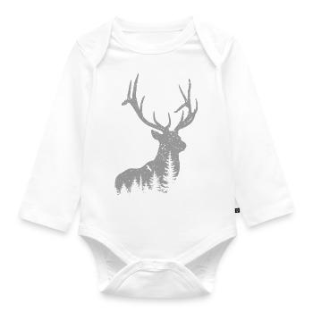 Cerf - Body Bébé bio manches longues - blanc - Devant