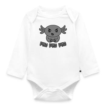 Axolotl gamer gamble gaming pew pew pew - Organic Longsleeve Baby Bodysuit - white - Front