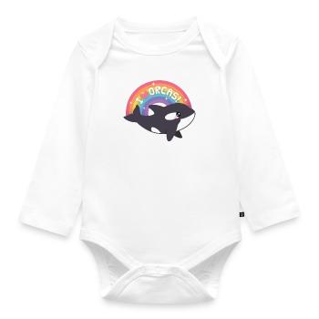 Mignon J’aime Orques Arc-en-ciel - Body Bébé bio manches longues - blanc - Devant