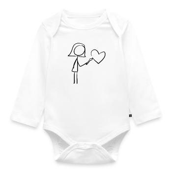 Artist drawing - Organic Longsleeve Baby Bodysuit - white - Front