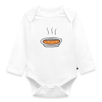 Suppe Essen - Baby Bio-Langarm-Body - Weiß - Vorne