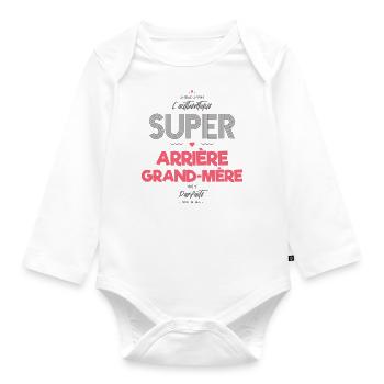 L authentique super arrière grand mère - Body Bébé bio manches longues - blanc - Devant