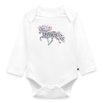 Tölter3 Konfetti - Baby Bio-Langarm-Body - Weiß - Vorne
