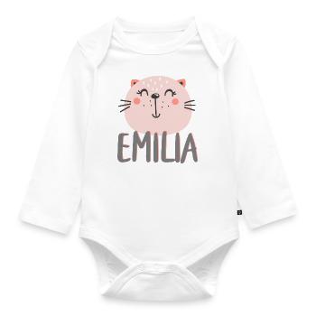 Emilia Prénom Cadeau d’anniversaire & Idée cadeau - Body Bébé bio manches longues - blanc - Devant